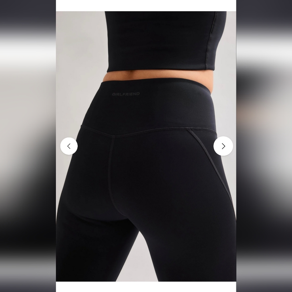 Girlfriend Collective Black Compressive High-Rise Legging Large 23.75" - Picture 4 of 6
